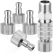 5 Stücke Airbrush Schnell Kupplung Trenn Adapter Anschluss Kit 1/8"Airbrush Adapter Airbrush Schnellspanner Verbindung Adapter Einstellsteuer Ventil Airbrush Zubehör für Airbrush Kompressoren