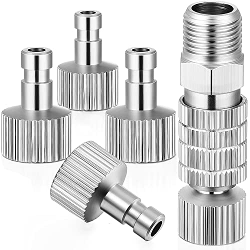 5 Stücke Airbrush Schnell Kupplung Trenn Adapter Anschluss Kit 1/8″Airbrush Adapter Airbrush Schnellspanner Verbindung Adapter Einstellsteuer Ventil Airbrush Zubehör für Airbrush Kompressoren