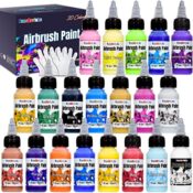 Airbrush-Farbe, 20 Farben, Acryl-Luftpinsel-Set, blickdichte und neon Farben, Perlenfarben, für Anfänger, Künstler, DIY-Projekte, 30 ml/Flasche