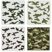 FINGERINSPIRE 3 Stück Camo Schablonen Kit 30x30cm Camo Schablonen Für Sprühfarbe Camouflage Muster Kunststoff Schablonen Zum Malen Auf Holz, Segeltuch, Papier, Stoff, Fußboden, Wand Und Fliese