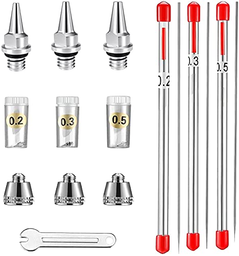 Abest Airbrush-Nadeldüse, 0,2 mm, 0,3 mm, 0,5 mm, Ersatzteile für Airbrush-Sprühpistole, Sprühzubehör 130