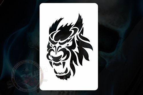 Wolfsschablone für Airbrush, Graffiti und Tattoos – Präzise Vorlage aus Deutschland.