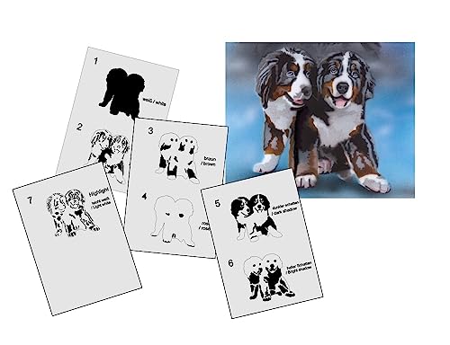 Airbrushschablone für Berner Sennenhundewelpen AS-342: Schritt-für-Schritt Anleitung in optimaler Größe Airbrush L.