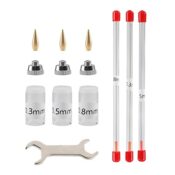 LOVIVER 11 Stück 0,3/0,5/0,8 mm Airbrush-Düsen-Kits Zubehör mit Schraubenschlüssel Langlebige Airbrush-Düsenkappen Airbrush-Ersatzteile für Ersatzteile