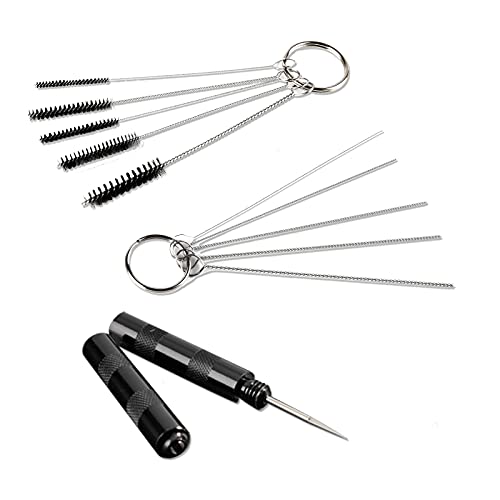 SAGUD Airbrush Reinigungswerkzeug Kit, Luftbürste Zubehör Spritzpistole Reiniger Waschnadel mit Düsenschlüssel und Edelstahl Bürsten Set für Airbrush