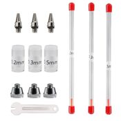 Sagud Stück Airbrush Düse Nadelkappe 0.2 mm 0.3 mm 0.5 mm Ersatzteile mit Schraubenschlüssel für Luftbürste Spritzpistole Kit